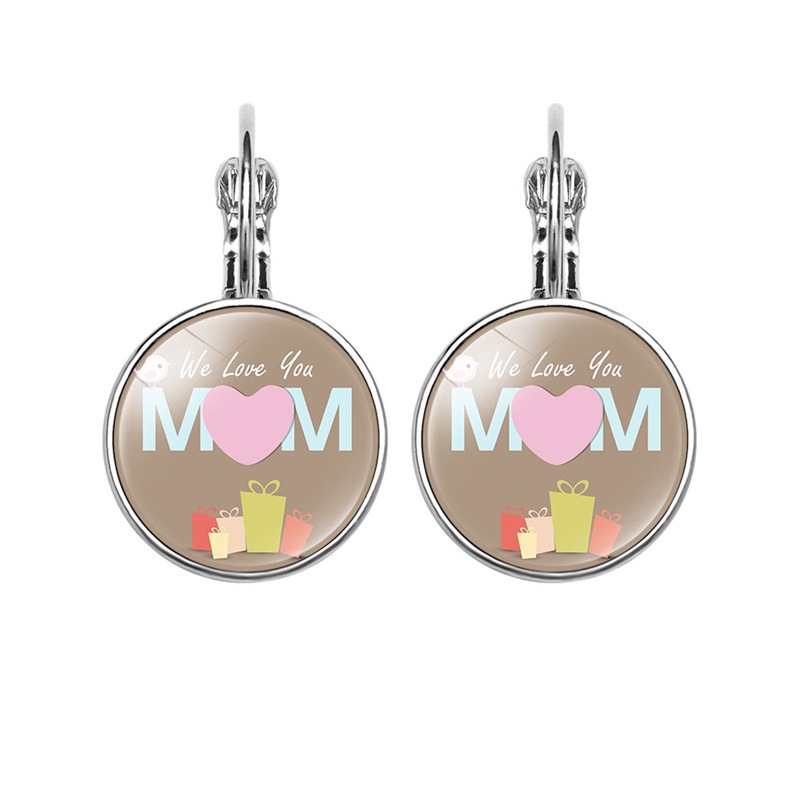 Wholesale Europe and the United States hot Mother's Day gift mother's love MOM heart-shaped time gem earop Korean simple ear hook