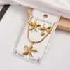 Butterfly Knot Flower Earrings Necklace Set 304 Stainless Steel Electroplated Jewelry Set Casual Holiday Modern Style For Women