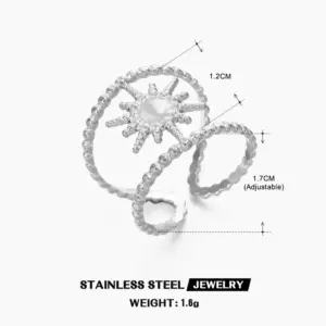 Steel Eight Awn Star Ring / Adjustable Opening