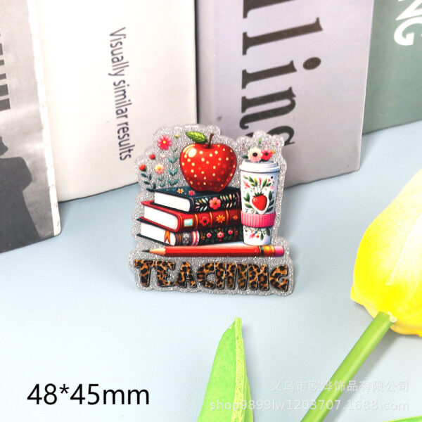 Wholesale New loose powder cartoon pencil letter rainbow bag accessories acrylic cute items DIY patch accessories