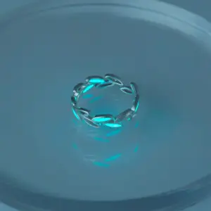 SE1266-H-Branches and Leaves Gun Black Blue Green / Adjustable Opening