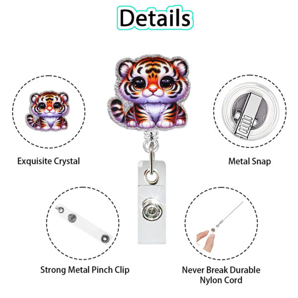 Wholesale Animal series: Turtle, Tiger, Butterfly, Acrylic easy-pull buckle, telescopic rotating, doctor/nurse ID card buckle, easy-pull.