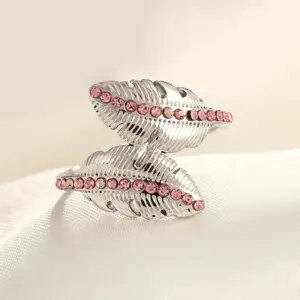 Steel Feather Pink Diamond / Adjustable Opening