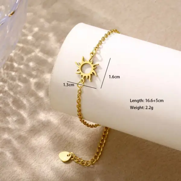 Wholesale Cute Hip-Hop Lady Cactus Star Moon 201 Stainless Steel Cable Chain Bracelets In Bulk