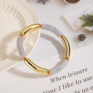 #2 light gray gold medium bracelets