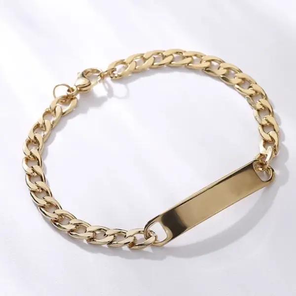 Wholesale Vacuum Plating Real Gold Plated Geometric 304 Stainless Steel Fashion Waterproof Non Tarnish Bracelets