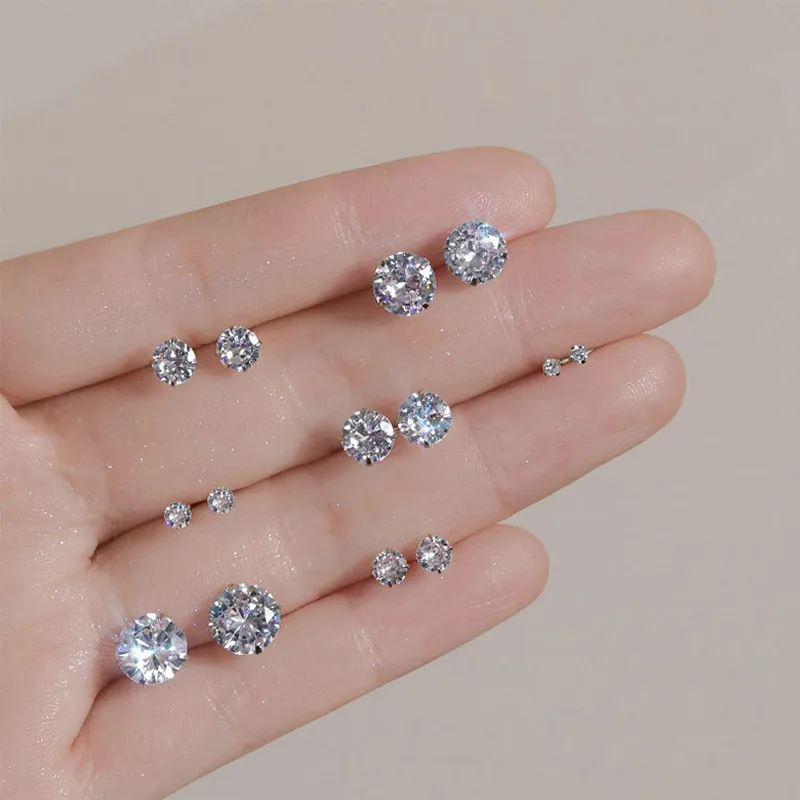 Wholesale 1 Pair Simple Style U Shape Plating Brass Zircon Ear Studs
