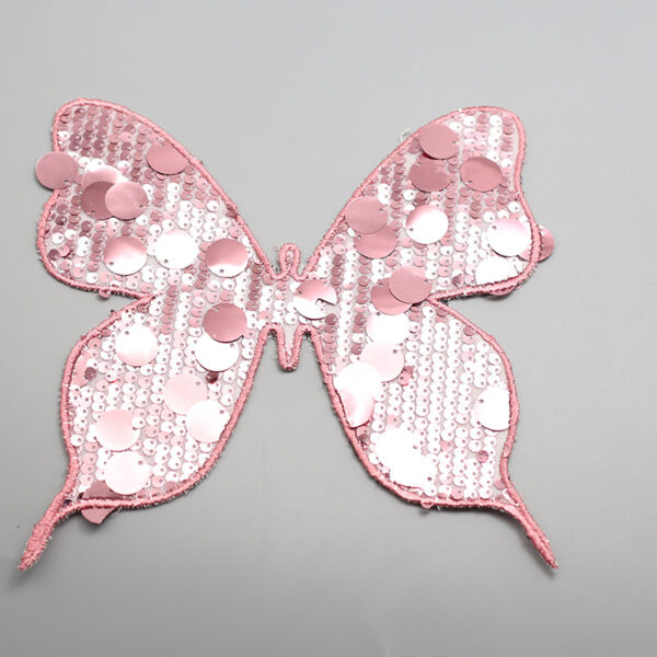 Wholesale Sequin Embroidery Butterfly Sewing Patch Fabric Applique Clothing Wedding Dress Decoration Bag Accessories Material Embroidery 20cm