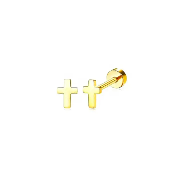 Wholesale 14K Gold Plated 316 Stainless Steel Zircon Star Casual Formal Simple Style Ear Studs For Unisex
