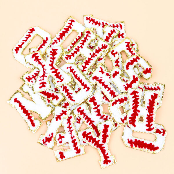 Wholesale 26 Baseball Alphabet Stickers with English Embroidery