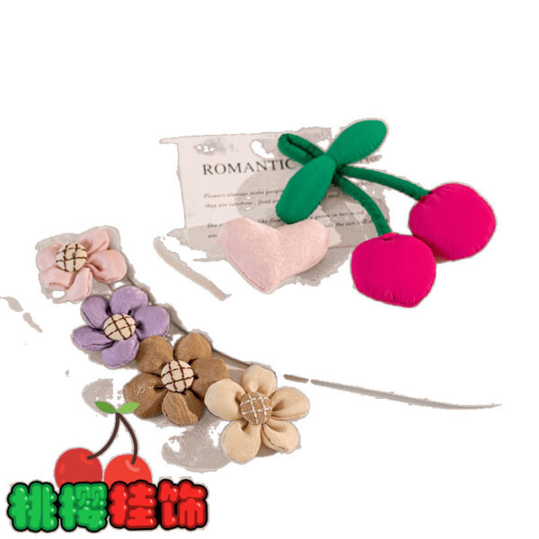 Wholesale Rustic style fabric 3D flower pendant ornament, cute Mori-style brooch accessory, DIY handmade design prop