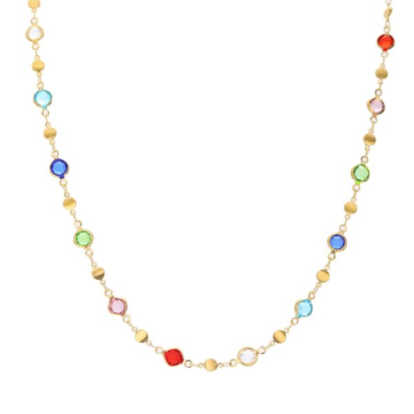 Wholesale Cross-border new European and American style fashion creative color rhinestone tassel necklace niche high color zircon clavicle chain