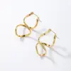 Wholesale 1 Pair Elegant Simple Style Irregular Geometric Plating 201 Stainless Steel 18K Gold Plated Earrings