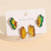 Wholesale Butterfly Painting Oil Earrings