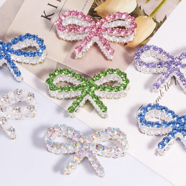 Wholesale Double-sided alloy hollow bow straight hole loose beads beaded DIY mobile phone chain key chain bag chain jewelry accessories