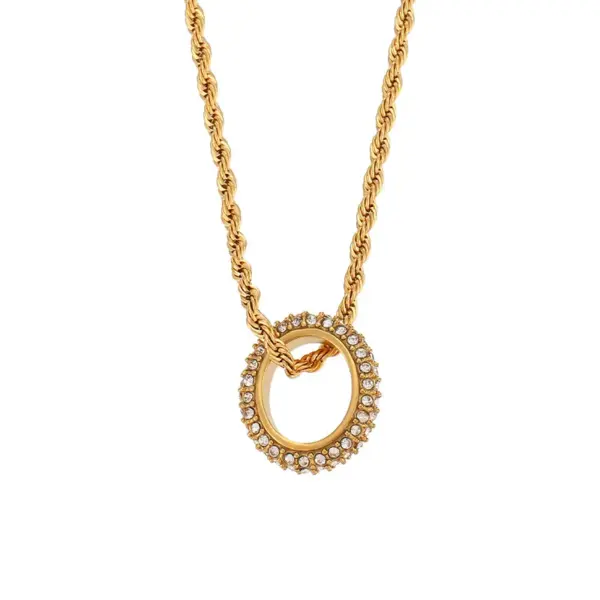 Wholesale PVD Coated Real Gold Plated 18K Gold Round 304 Stainless Steel Basic Waterproof Non Tarnish 304 Stainless Steel Necklace
