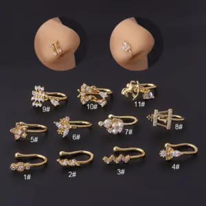 Nose Rings & Studs Fashion Geometric Copper Plating Nose Pin