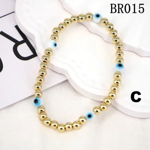 Copper Plating Geometric Artificial Gemstones Copper Bracelets