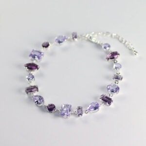 Purple zircon bracelet / Silver bottom