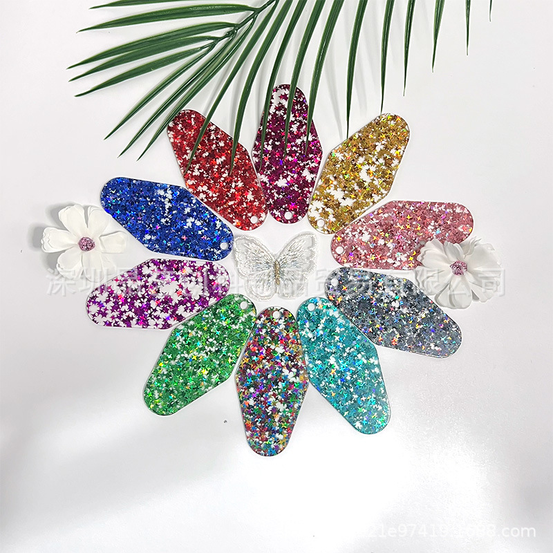 Wholesale Specializing in cross-border best-selling blank acrylic DIY hotel keychains and lage charms - Four-inted star series from Jingyi Factory