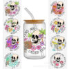 Wholesale Halloween Skull Milk Tea Coffee 16oz Cup UV DTF Wraps