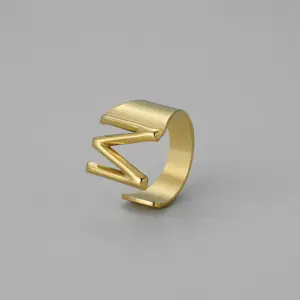 Gold M Open Ring J382-13 / Adjustable Opening