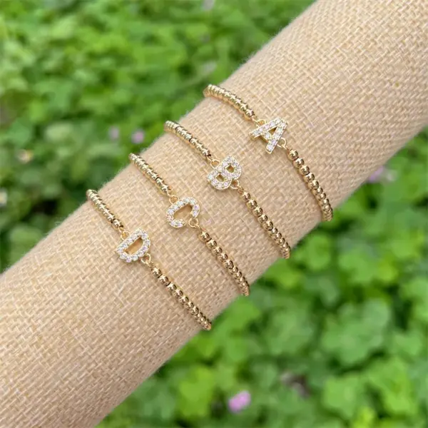 Wholesale Copper 18K Gold Plated Casual Simple Style Classic Style Plating Inlay Letter Zircon Bracelets