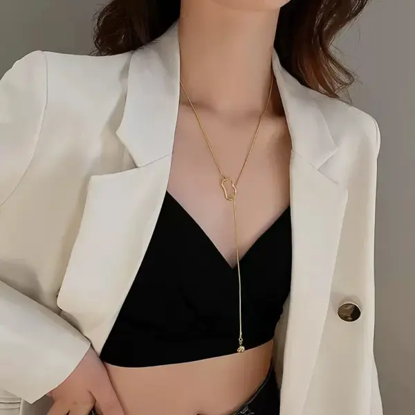 Wholesale Lady Classic Style Geometric Titanium Steel Plating Pendant Necklace