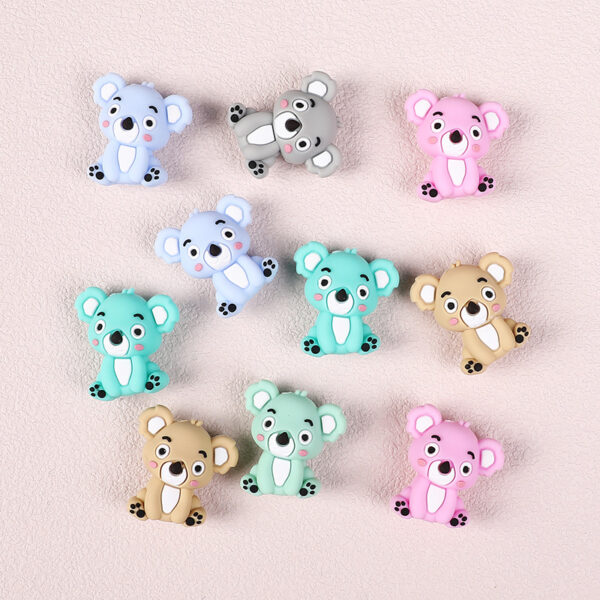 oly-b32eae7e93b4bef29c16a2ce0e31b32e Wholesale Cross-Border New 3D Koala Silicone Beads Cartoon Animal DIY Bracelet Kidsren's Jewelry Beaded Accessories Silicone Beads