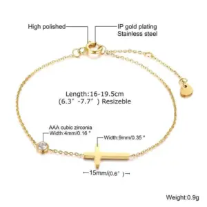 Cross Bracelet: / Gold