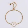 PVD Coated 18K Gold Plated Letter 304 Stainless Steel Simple Style Waterproof Non Tarnish 304 Stainless Steel Bracelets