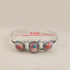 Wholesale Cross-Border New Style Retro Inlaid Colorfulful Turquoise Creative Cut Out Pattern Leaf Alloy Open Bracelet