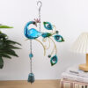 Wholesale Peacock Wind Bell Creative Metal Wind Bell Hanging Glass Painted Garden Balcony Pendant Factory St Cross-border Sply