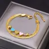 PVD Coated Real Gold Plated Letter Heart Shape Stainless Steel Simple Style Waterproof Non Tarnish Bracelets Necklace