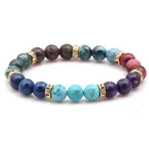 Fashion Printing Natural Stone Artificial Gemstones Bracelets In Bulk