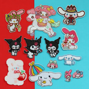 Wholesale DIY Sanrio embroidered patches for clothes, backpacks, scarves, hats, ironing, sewing, badges, and stickers.