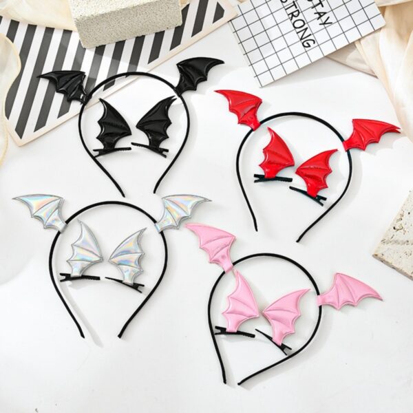 oly-b3482cd631732f2c3ea81a2d13af03ef Wholesale Selling Headwear Bat Hairpin Hair Hoop Set Little Devil Leather Aessories Festival Party Props Hair Aessories