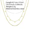 Wholesale Ion Plating (IP) 18K Gold Plated Geometric 304 Stainless Steel Fairy Style Sweet Simple Waterproof Non Tarnish Double Layer Necklaces
