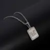 Wholesale PVD Coated 18K Gold Plated Letter Rectangle 304 Stainless Steel Titanium Steel Simple Style Waterproof Non Tarnish 304 Stainless Steel Pendant Necklace