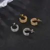 Wholesale PVD Coated 18K Gold Real Gold Plated C Shape 201 Stainless Steel Fashion Waterproof Non Tarnish Ear Studs