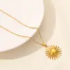 Wholesale PVD Coated Real Gold Plated Sun Star Moon 304 Stainless Steel Casual Simple Style Waterproof Non Tarnish 304 Stainless Steel Pendant Necklace