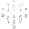 1 Piece 1 Set 316L Stainless Steel Belly Rings Geometric Heart Shape Waterproof Non Tarnish Surgical Steel Women's