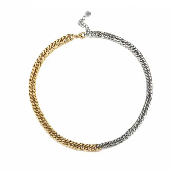 Wholesale Vacuum Plating Real Gold Plated Geometric 304 Stainless Steel Fashion Waterproof Non Tarnish Necklace