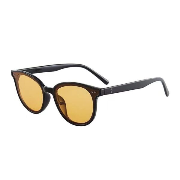 Wholesale Tea Color Film Sunglasses Men's and Women's Same Sunglasses Big Face Driving Anti-UV Glasses Orange Yellow Lens Japanese and Korean