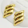 304 Stainless Steel Bow Knot Electroplating Golden Plated Elegant Waterproof Non Tarnish Gold Ear Studs