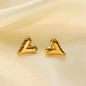 Tsg3169 Heart-Shaped Earrings / Gold