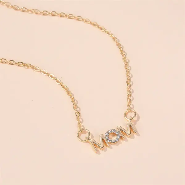 Wholesale Jewelry Simple Style Letter Copper Diamond Necklace