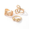 Wholesale Vintage Cross Spiral Gold Open Ring Set