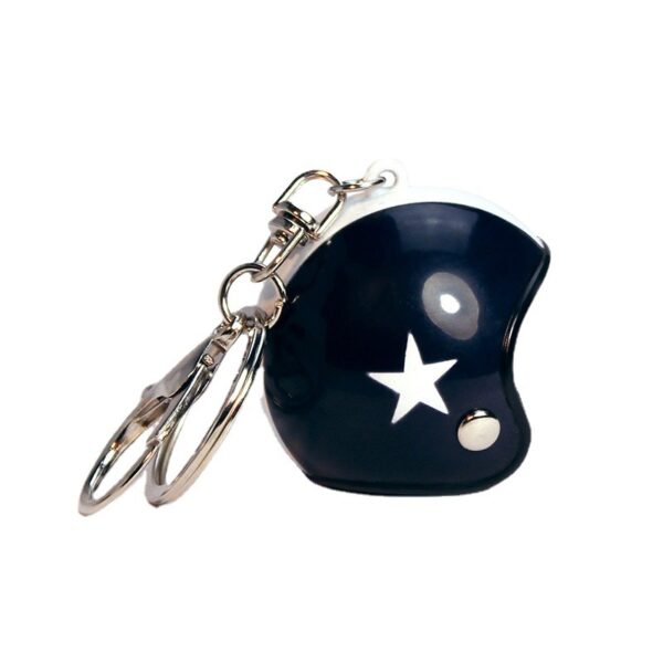 Wholesale Five-pointed star pattern small helmet car key chain motorcycle hat shape student luggage pendant doll machine jewelry