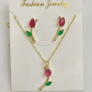 Red Zircon Tulip Suit (Gold) / 1 Set/Package